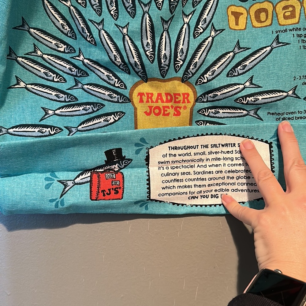 New Trader Joe’s Sardines Reusable Cloth Tote Bag… - image 5